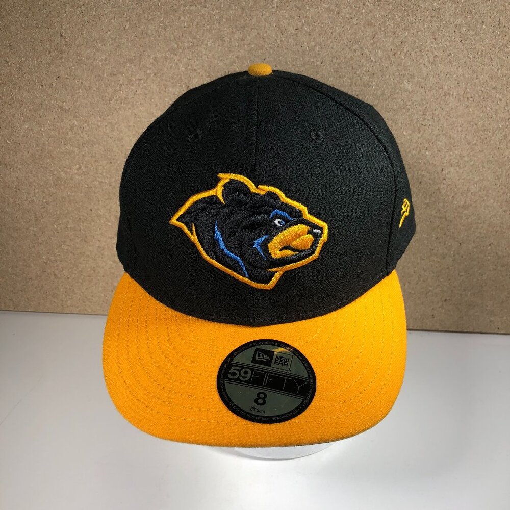 West Virginia Black Bears New Era 59Fifty Fitted Hat Size 8 Black Gold Embroider